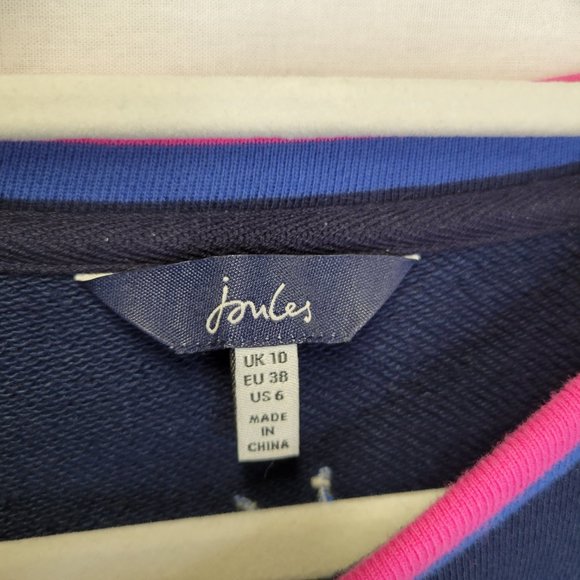 Joules Women's Size 6 Sweatshirt Crewneck Blue Embroidered - Picture 5 of 7